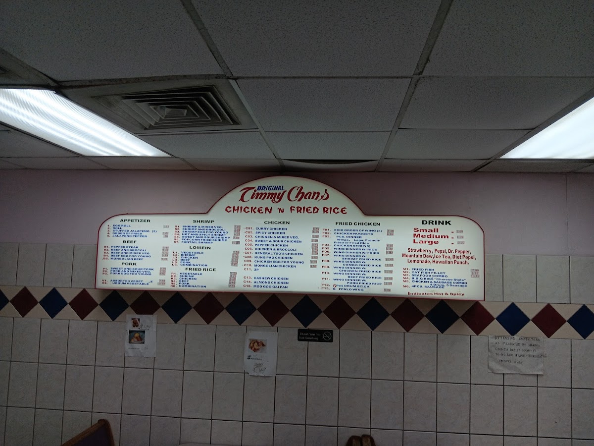 Timmy Chan Menu - Image 1